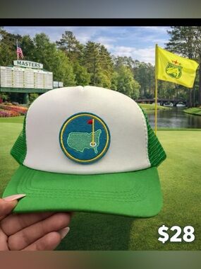 Masters Green and White Golf Patch Trucker Hat